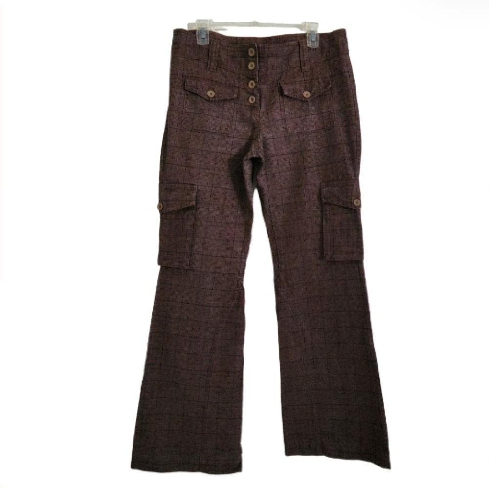 THE LIMITED VINTAGE FLARE PANTS BROWN HARRINGBONE SZ 12 Cotton
